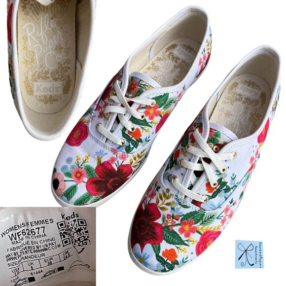 Keds x Rifle Paper Co. Garden Party Floral Shoes Sz 7.5 - Picture 1 of 5